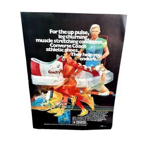 1975 Converse Coach Shoes Original Print Ad Vintage